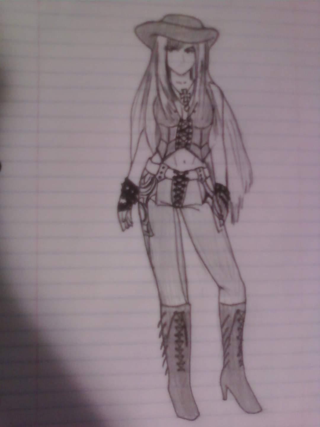 Early character outfit design sketch