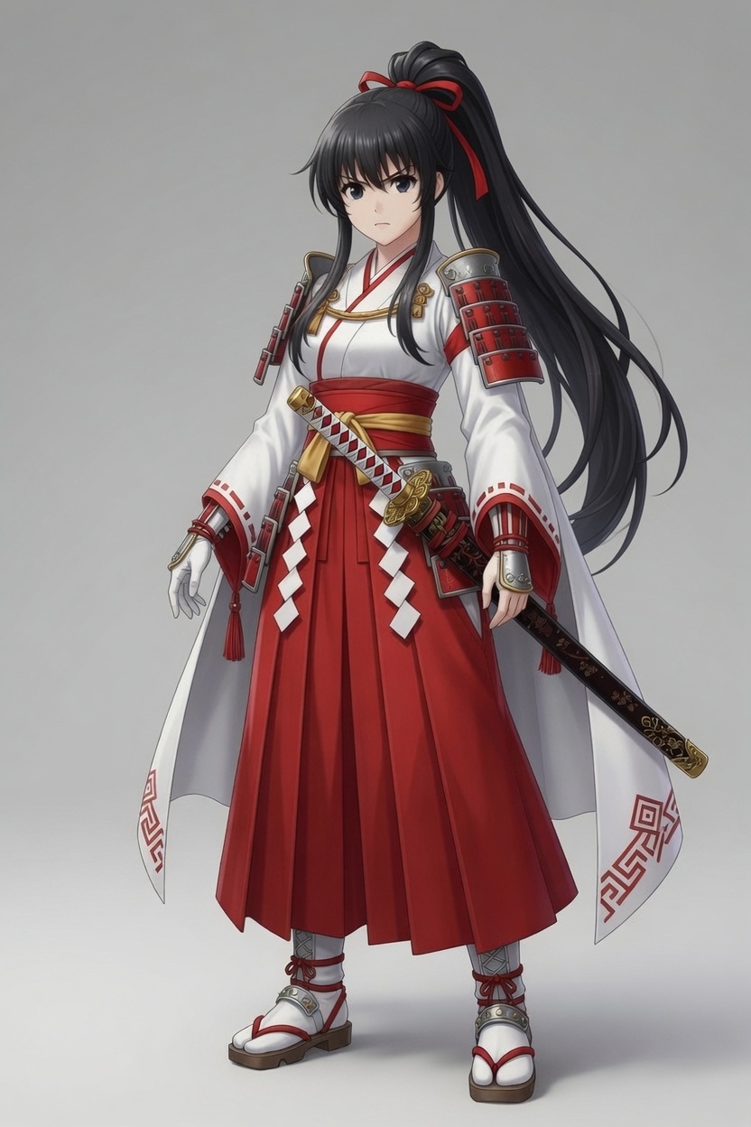 Concept character — armored samurai woman with a katana