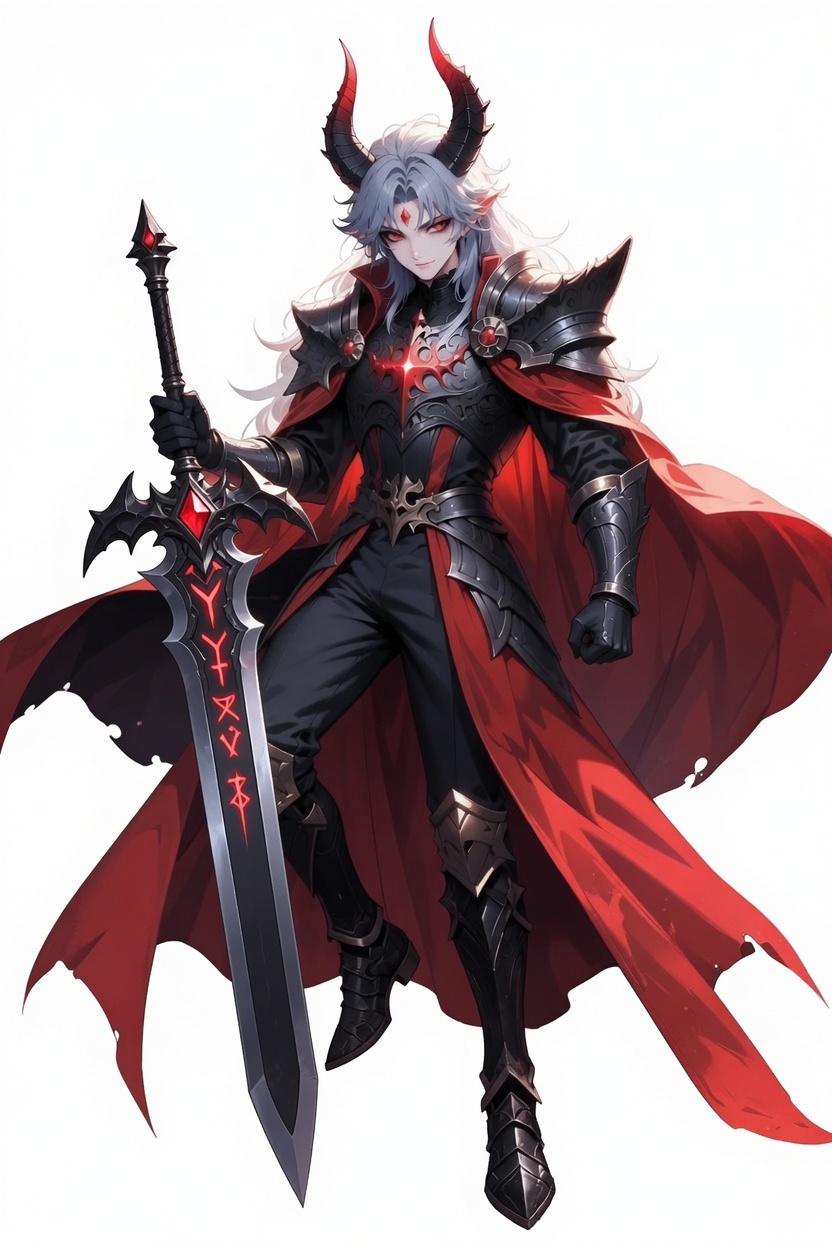 Concept character — armored demon knight with a large sword