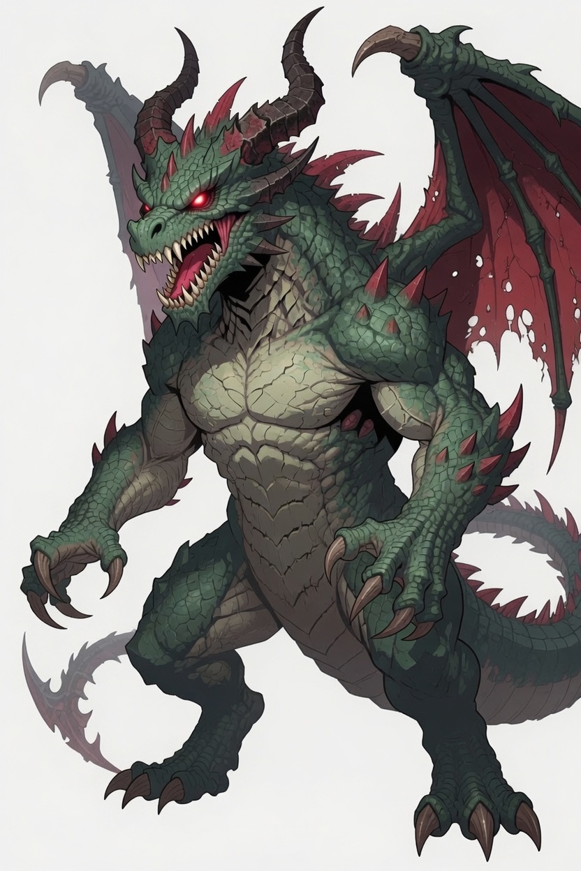 Concept creature — horned dragon wyrm
