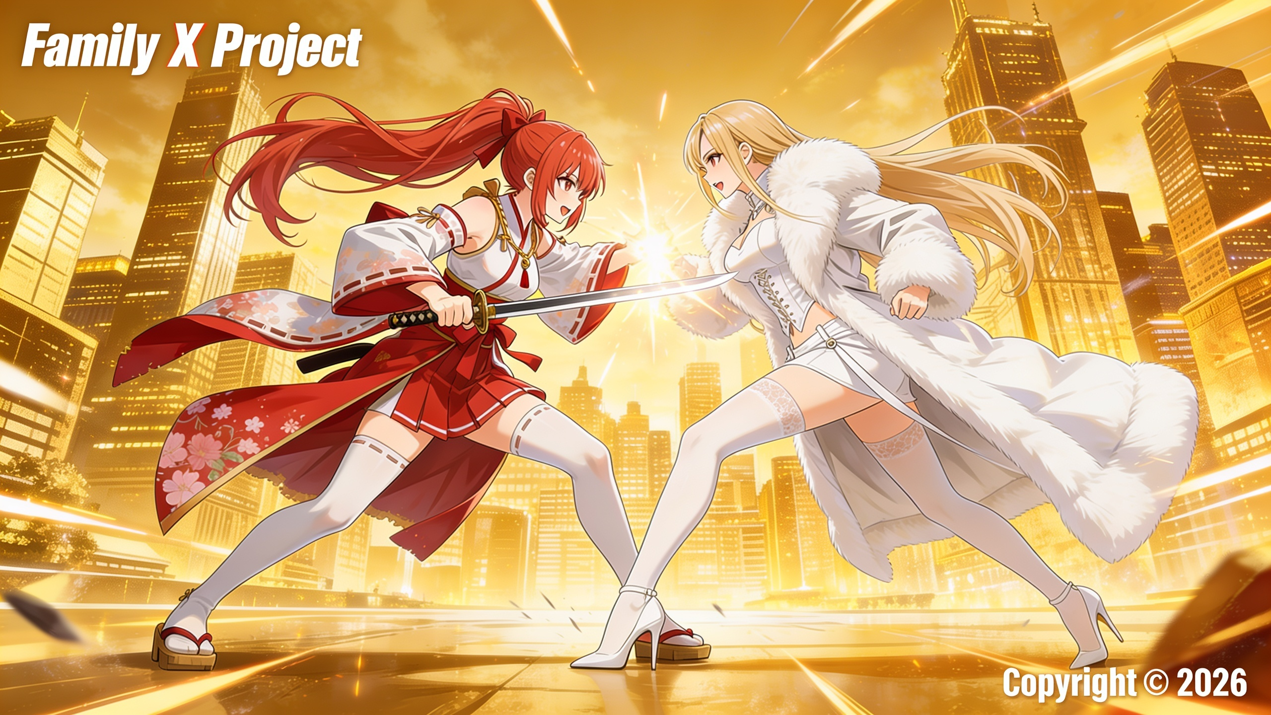 Family X Project key art — two fighters facing off