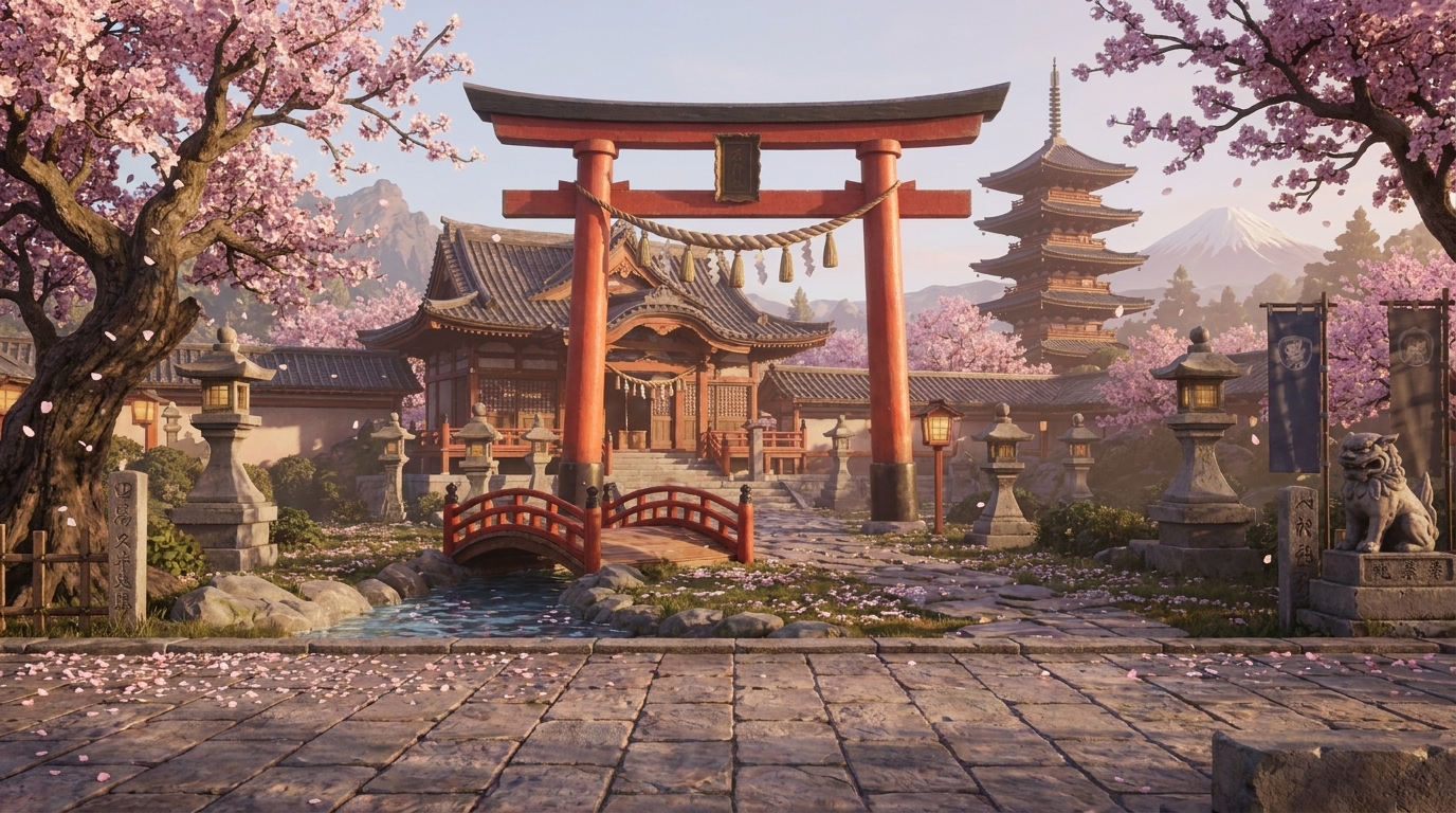 Shrine courtyard stage concept for Arts of Versus